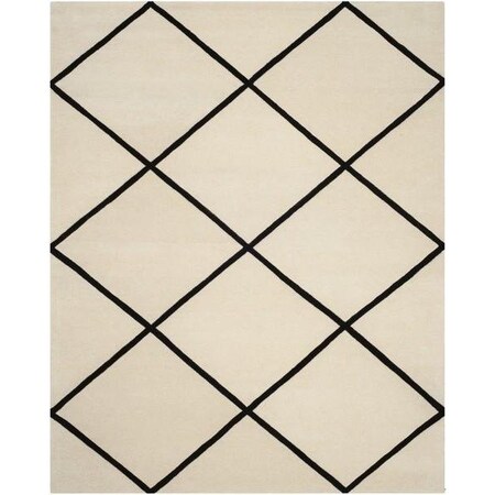 Safavieh Chatham Hand Tufted Round Rug- Ivory - Black- 7 x 7 ft. CHT720A-7R